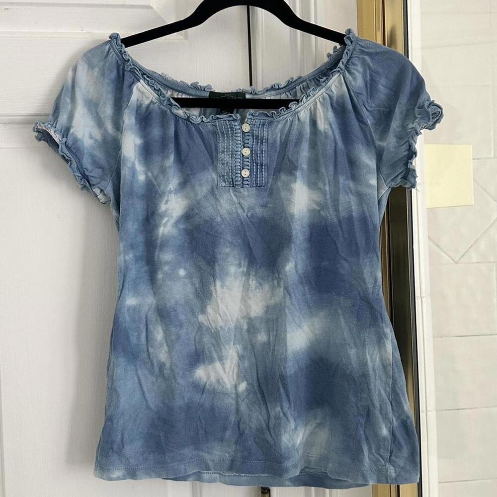 Ralph Lauren Women's Blue and White Blous